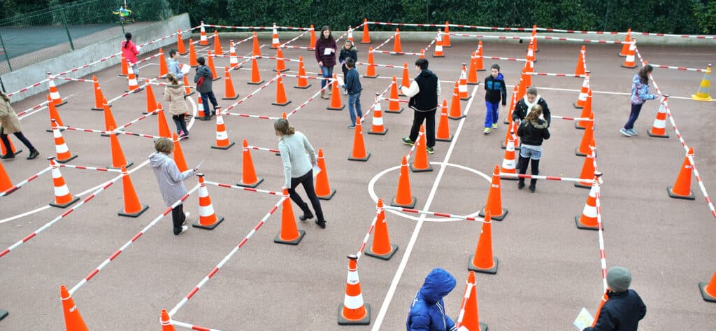 Jeu de parcours avec évolution personnelle grâce à Learn-O système pédagogique éducatif.